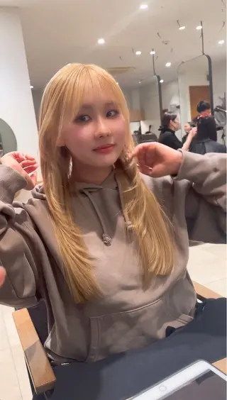 ロング カラー パーマ ヘアアレンジ 髪質改善/韓国風 レイヤー/田村祐樹のヘアスタイル