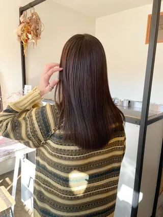 ロング カラー 🍋透け感カラー🍃 オリーブ🍐Kahoのヘアスタイル