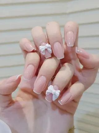 ネイル フィルイン・深爪矯正 長さ出し🎀のネイルデザイン