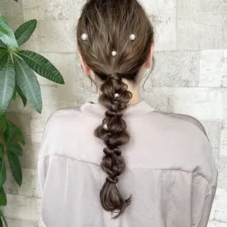 ロング ヘアアレンジ 🫧レイナ 🫧 ツヤ髪／艶カラー🫧のヘアスタイル