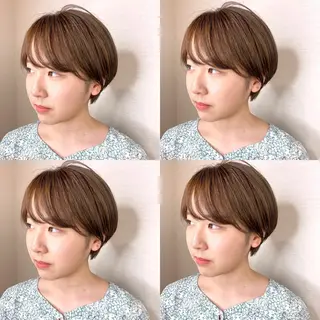 ショート カラー 韓国レイヤーカット/ ダブルカラーのヘアスタイル