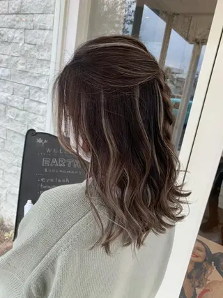 セミロング カラー EARTH石巻店 尾形  裕のヘアスタイル