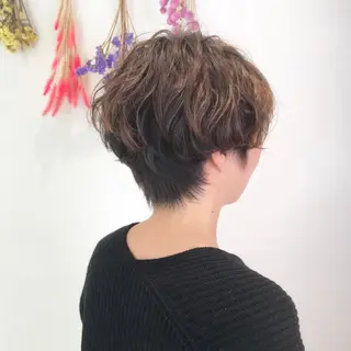 ショート カラー パーマ 似合わせカット🌿 前川のヘアスタイル