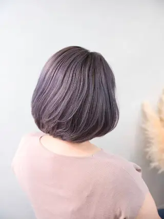 ミディアム カラー 安藤悠里/ハイトーン /デザインカラーのヘアスタイル