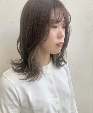 セミロング カラー nakahara madokaのヘアスタイル