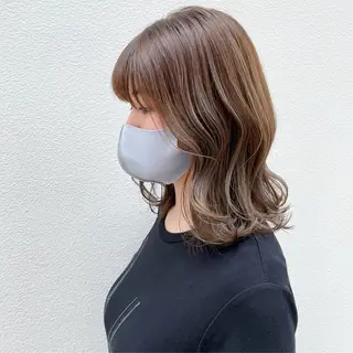 ミディアム カラー 嶋佐 昌大 シマサマオのヘアスタイル