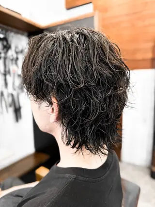 パーマ メンズ ブリーチカラー🔥 パーマ【佐々木凌平】のヘアスタイル