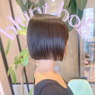 ショート 縮毛矯正/ストンボブ Wカラー💎ヒデジのヘアスタイル