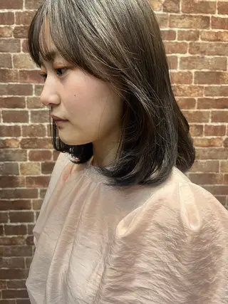 セミロング カラー メンズ 久木原 ゆりのヘアスタイル