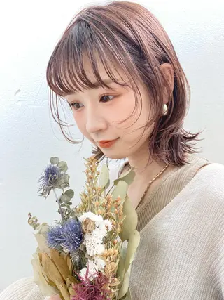 ミディアム カラー ヘアアレンジ 溝口 ひなこのマツエク・マツパデザイン