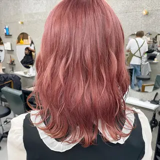 ミディアム カラー Lull1人美容室 バレイヤージュのヘアスタイル