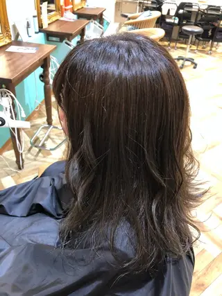 ミディアム レイヤー/韓国/ボブ 縮毛矯正/畠中ケントのヘアスタイル