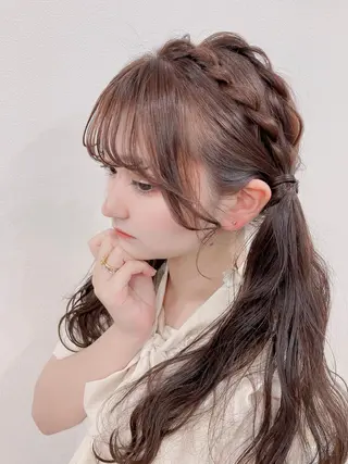 セミロング カラー ヘアアレンジ ☁️hinako☁️ 1HAVANAのヘアスタイル