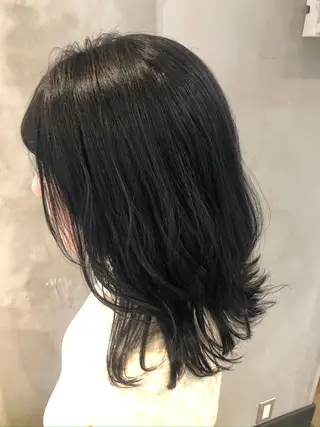 ミディアム カラー パーマ ヘアアレンジ ネイル 顔周りカット・相談 レイヤーも◎しずくのヘアスタイル