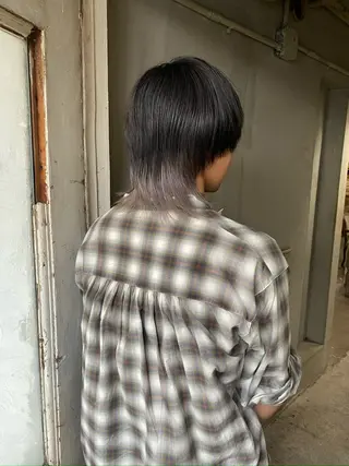 ミディアム カラー メンズ パーマ、髪質改善 カズマのヘアスタイル