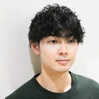 ショート パーマ メンズ デザインカラー/ 推しの配色　肥後のヘアスタイル