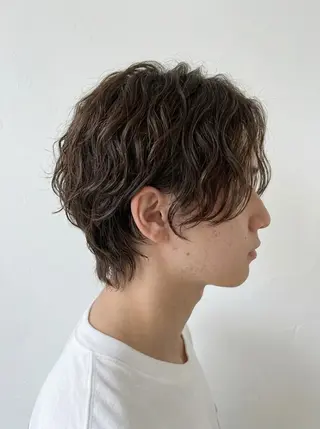 メンズ パーマ ショート NYNY南草津店 桂嵩太のヘアスタイル