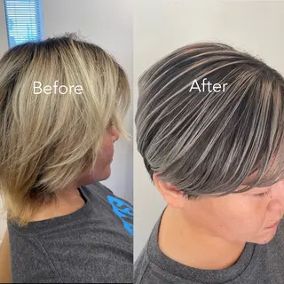 ショート カラー ブリーチ👩🦳/ ✂︎MANAMIのヘアスタイル