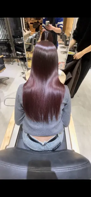 ロング カラー フェイスレイヤー/ 小顔/髪質改善　関のヘアスタイル