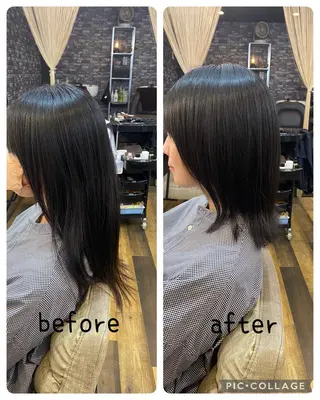 ミディアム ひばり美容室カット 石井　里佳のヘアスタイル