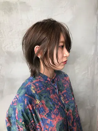 ミディアム カラー パーマ ヘアアレンジ 顔周りカット・相談 レイヤーも◎しずくのヘアスタイル