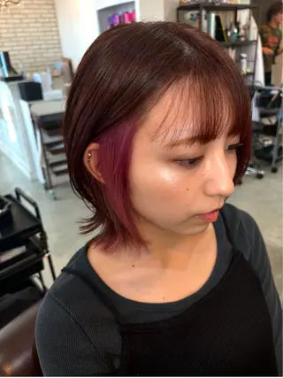 ミディアム カラー レイヤー×髪質改善 hinanoのヘアスタイル