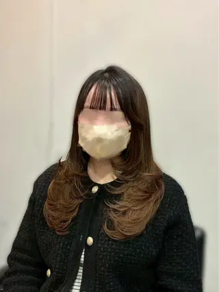 ミディアム 瀬田/韓国レイヤー/ トレンドヘア石田亜弥のヘアスタイル