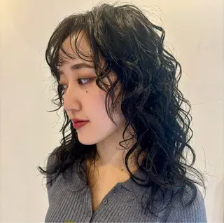 パーマ RIN パーマ/暖色カラーのヘアスタイル