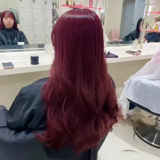 カラー 🍒ブリーチなし🍒 暖色🍒ユウナのヘアスタイル