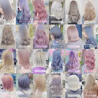 ミディアム カラー ヘアアレンジ TAKUMAブリーチ /切りっぱなし🪽のヘアスタイル