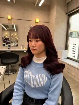 ロング カラー パーマ ヘアアレンジ メンズ キッズ 韓国系🇰🇷🩶 艶暗髪/MEIのヘアスタイル