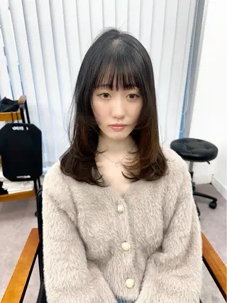 ミディアム カラー パーマ ヘアアレンジ メンズ キッズ 骨格レイヤーカット 🌿美髪縮毛矯正のヘアスタイル