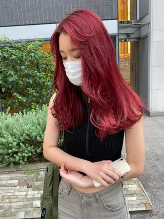 ロング デザインカラー/ボブ ブリーチカラー/ユリのヘアスタイル