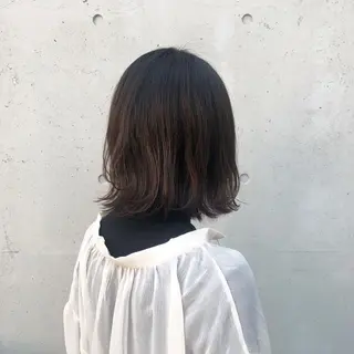 ミディアム カラー 酸性縮毛矯正🧴韓国 レイヤー/髪質改善のヘアスタイル