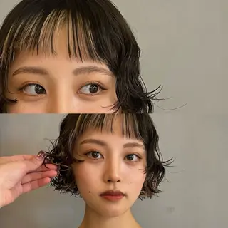 カラー パーマ/ボブ,ロング ヤマシタミウ🌀のヘアスタイル