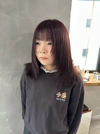 ミディアム カラー ウルフ レイヤー パーマ🪐MANAのヘアスタイル