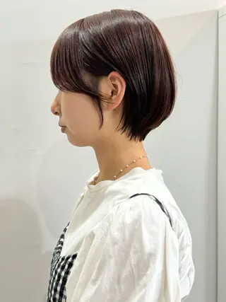 ショート 切りっぱなしボブ/ ブリーチカラー/大塚のヘアスタイル
