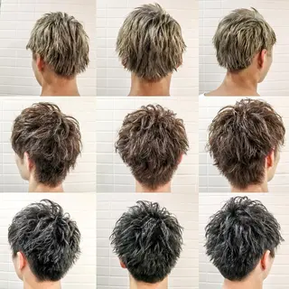 ショート カラー パーマ メンズ 看板犬がお出迎え◎ 初めてでも安心◎のヘアスタイル