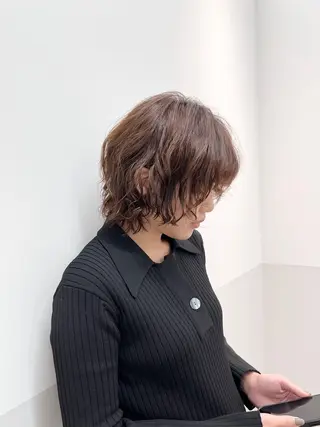 ショート パーマ ヘアアレンジ 似合わせレイヤー/ 美髪縮毛矯正/ミナエのヘアスタイル