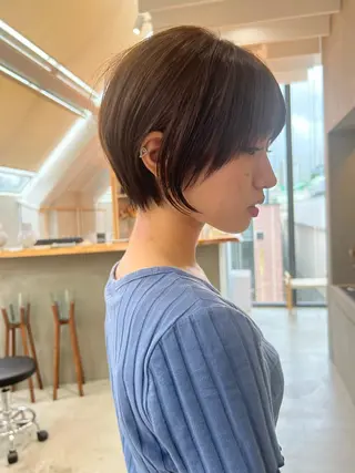 ショート 縮毛矯正×艶髪カラー 髪質改善/三ツ木のヘアスタイル