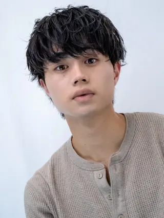 パーマ メンズ 波巻きスパイラル 近藤剛　浦和のヘアスタイル