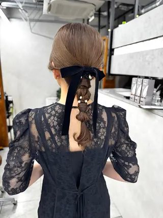 ミディアム ヘアアレンジ 伊藤 栄子のヘアスタイル