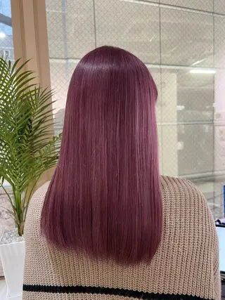 セミロング カラー プルエクステ 🖤MIYUのヘアスタイル