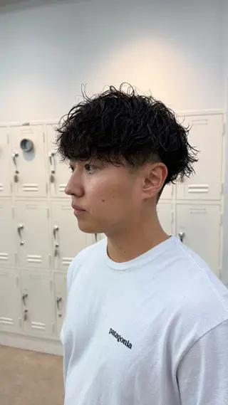 ショート カラー パーマ メンズ キッズ 栄💗レイヤーカット ｜パーマ｜haruのヘアスタイル