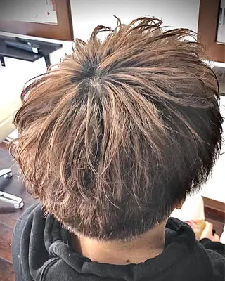 ショート カラー パーマ ヘアアレンジ メンズ men's特化　石井 貴章のヘアスタイル