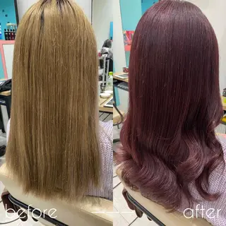 ロング カラー 新宿/韓国ヘア 中明度カラー/かやのヘアスタイル