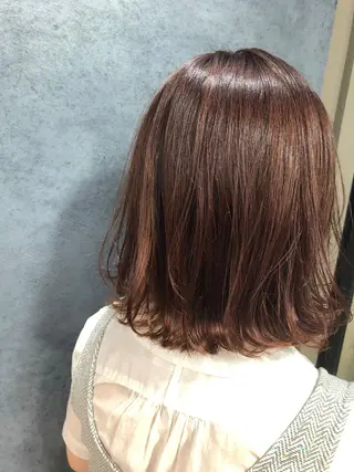ミディアム カラー パーマ ヘアアレンジ メンズ キッズ ネイル マツエク・マツパ 透明感カラー🤎 ゆりのヘアスタイル