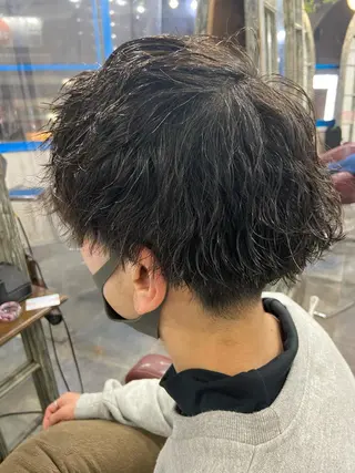 ショート パーマ メンズ カットパーマ✂️ 小坂田玲亜のヘアスタイル