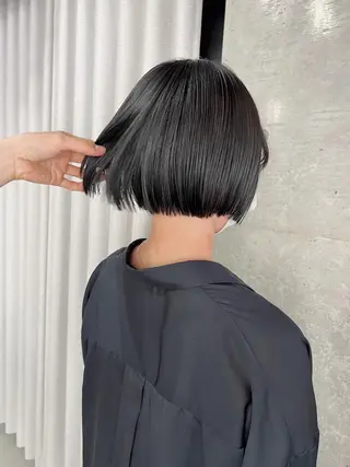 ショート カラー ボブパーマコテ巻き風 パーマNo1深江秀平のヘアスタイル