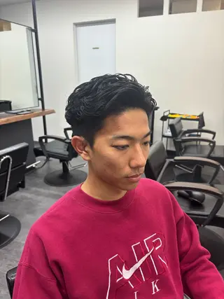 パーマ メンズ スパイキーパーマ 柏NO1 藤本葉のヘアスタイル